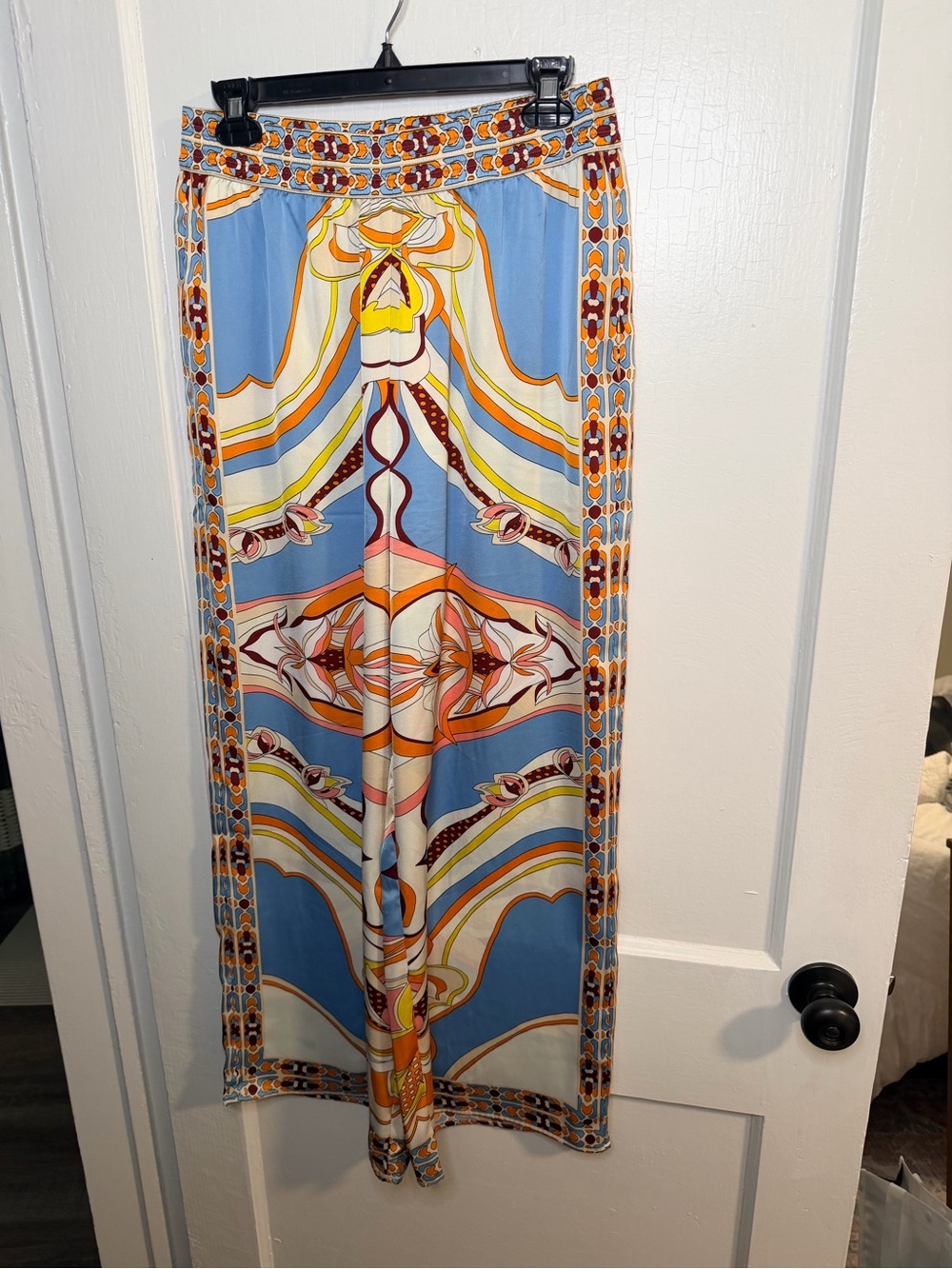 Rachel Zoe Blue Multi Abstract-Print Wide Leg Palazzo Pants - Picture 2 of 8